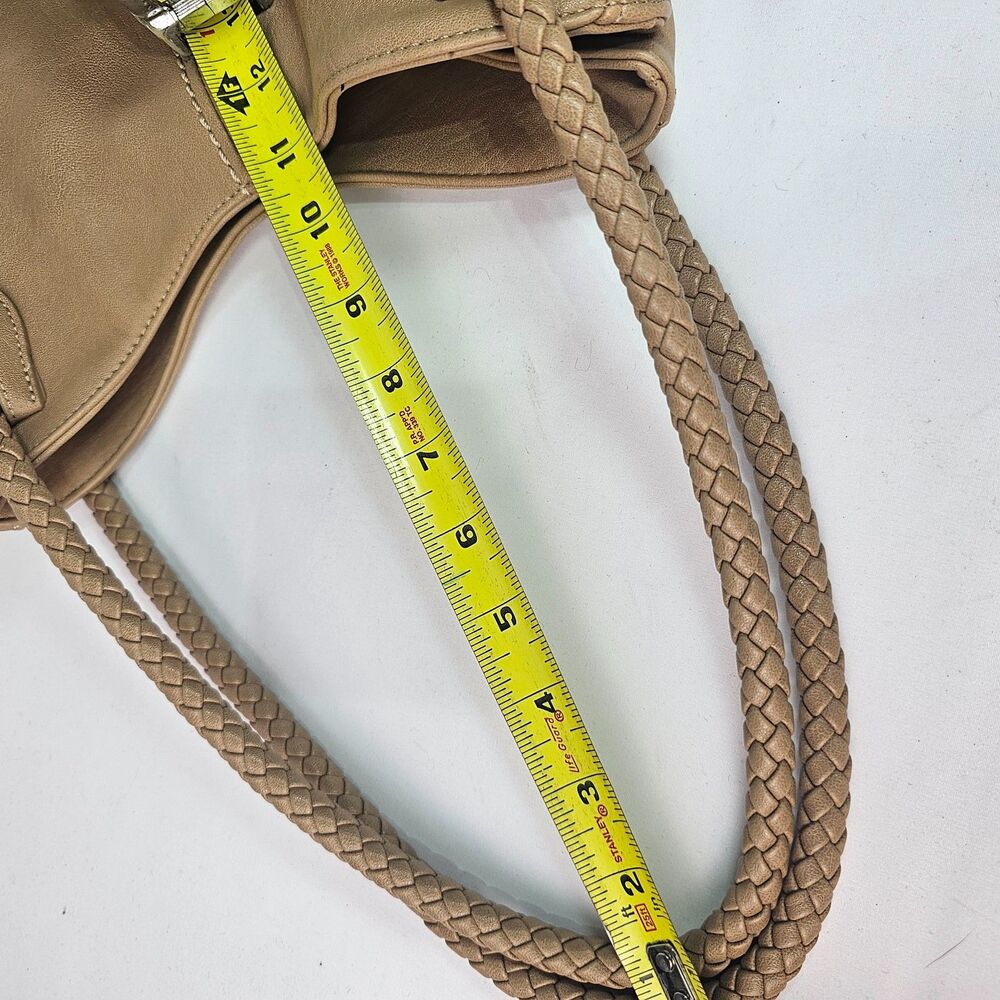 Antik Kraft Taupe Braided Strap Hobo Shoulder Bag Boho Slouchy Large Tote - Picture 14 of 14